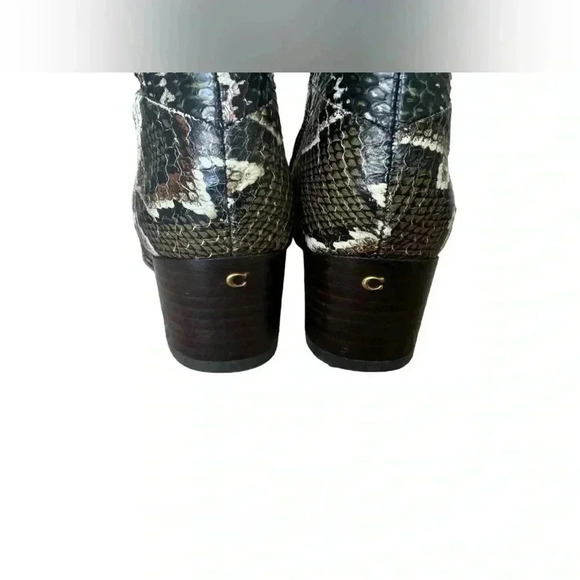 Coach Cassandra Oxblood/ Multicolor Real Snakeskin Booties - Picture 12 of 15